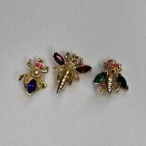 Vintage Insect Brooch Set of 3